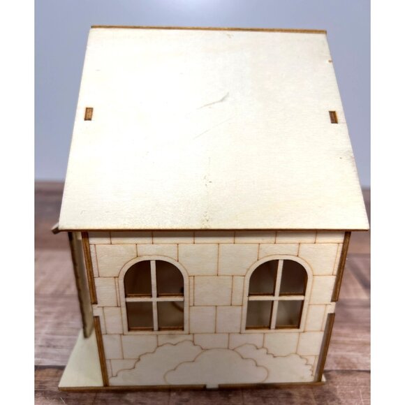 Santas Workshop Wooden LED Light-Up House Laser cut Can Be Painted Or Natural - Picture 3 of 6